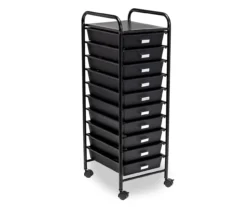 Black Metal 10-Drawer Rolling Storage Cart 9 Black Metal 10-Drawer Rolling Storage Cart -Home Furniture 810539916 3