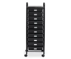 Black Metal 10-Drawer Rolling Storage Cart 10 Black Metal 10-Drawer Rolling Storage Cart -Home Furniture 810539916 4