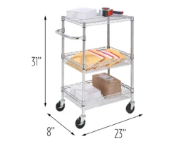 Chrome 3-Shelf Storage Cart -Home Furniture 810539919 5