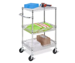 Chrome 3-Shelf Storage Cart -Home Furniture 810539919 7