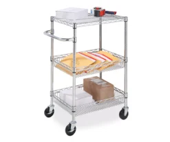 Chrome 3-Shelf Storage Cart -Home Furniture 810539919 8