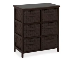 Black 6-Drawer Woven Strap Chest -Home Furniture 810539930 3