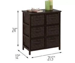 Black 6-Drawer Woven Strap Chest -Home Furniture 810539930 4