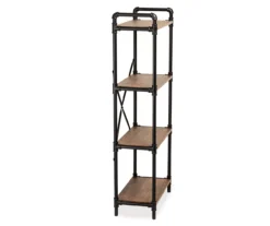 Black Industrial 4-Tier Bookshelf -Home Furniture 810539935 4