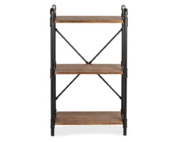Black Industrial 3-Tier Bookshelf -Home Furniture 810539936 4