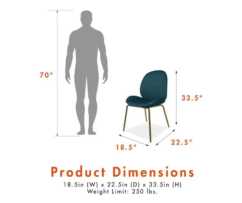 CosmoLiving Astor Velvet Dining Chair 19 CosmoLiving Astor Velvet Dining Chair - Image 17