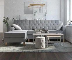 CosmoLiving Liberty Gray Chenille Sectional Storage Futon -Home Furniture 810541025 4