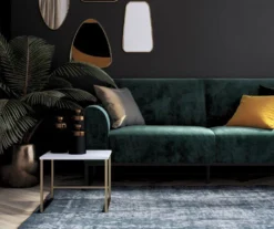 CosmoLiving Adley Teal Velvet Coil Convertible Sleeper Futon 11 CosmoLiving Adley Teal Velvet Coil Convertible Sleeper Futon -Home Furniture 810541038 4