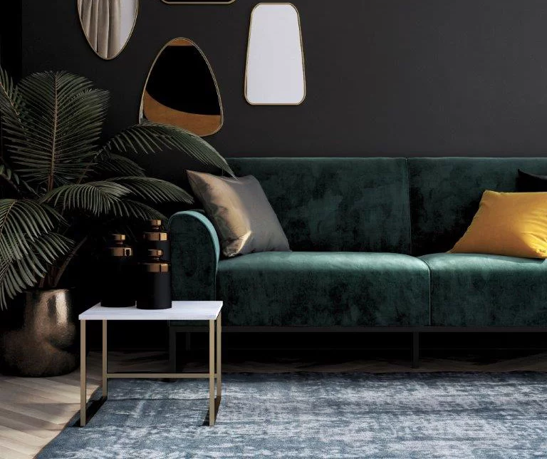 CosmoLiving Adley Teal Velvet Coil Convertible Sleeper Futon 6 CosmoLiving Adley Teal Velvet Coil Convertible Sleeper Futon - Image 4