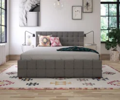 CosmoLiving Elizabeth Gray Linen Storage Bed 18 CosmoLiving Elizabeth Gray Linen Storage Bed -Home Furniture 810541043 3