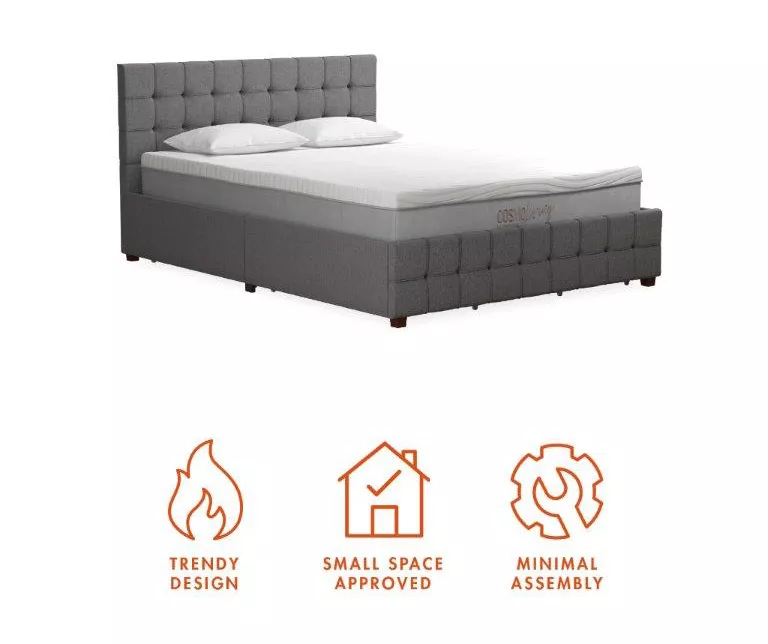 CosmoLiving Elizabeth Gray Linen Storage Bed 5 CosmoLiving Elizabeth Gray Linen Storage Bed - Image 3