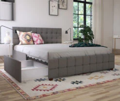 CosmoLiving Elizabeth Gray Linen Storage Bed 22 CosmoLiving Elizabeth Gray Linen Storage Bed -Home Furniture 810541044 1