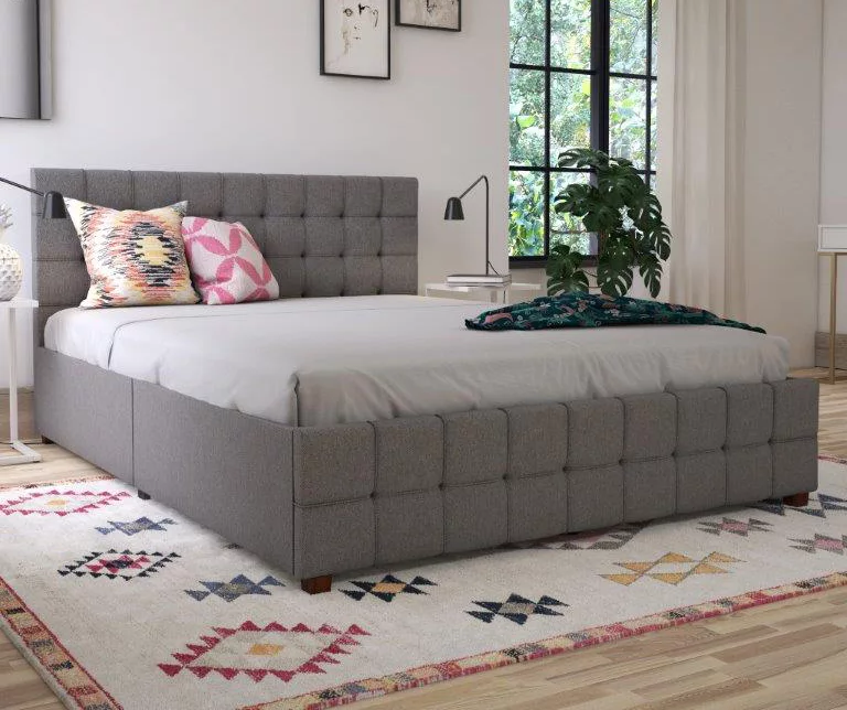 CosmoLiving Elizabeth Gray Linen Storage Bed 10 CosmoLiving Elizabeth Gray Linen Storage Bed - Image 8