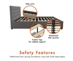 CosmoLiving Elizabeth Gray Linen Storage Bed 24 CosmoLiving Elizabeth Gray Linen Storage Bed -Home Furniture 810541044 4