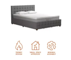 CosmoLiving Elizabeth Gray Linen Storage Bed 23 CosmoLiving Elizabeth Gray Linen Storage Bed -Home Furniture 810541044 6