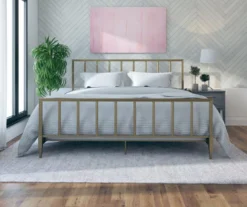 CosmoLiving Blair Brass Metal King Bed -Home Furniture 810541048 2