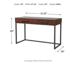 Horatio Brown & Gunmetal Wood Desk -Home Furniture 810542288 3