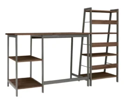 Soho 2-Piece Wooden Desk & Bookcase Set -Home Furniture 810542289 2