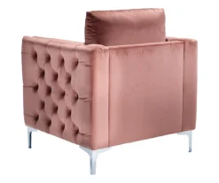 Lizmont Blush Tufted Velvet Accent Chair -Home Furniture 810542292 5
