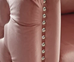 Lizmont Blush Tufted Velvet Accent Chair -Home Furniture 810542292 6