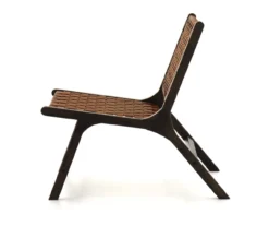 Fayme Camel Armless Leather Woven-Back Lounge Chair 12 Fayme Camel Armless Leather Woven-Back Lounge Chair -Home Furniture 810542301 4