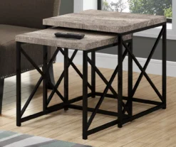 Monarch Reclaimed Wood Look 2-Piece Nesting Table Set 17 Monarch Reclaimed Wood Look 2-Piece Nesting Table Set -Home Furniture 810542383 1