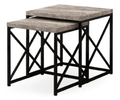 Monarch Reclaimed Wood Look 2-Piece Nesting Table Set