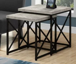 Monarch Reclaimed Wood Look 2-Piece Nesting Table Set 20 Monarch Reclaimed Wood Look 2-Piece Nesting Table Set -Home Furniture 810542384 1