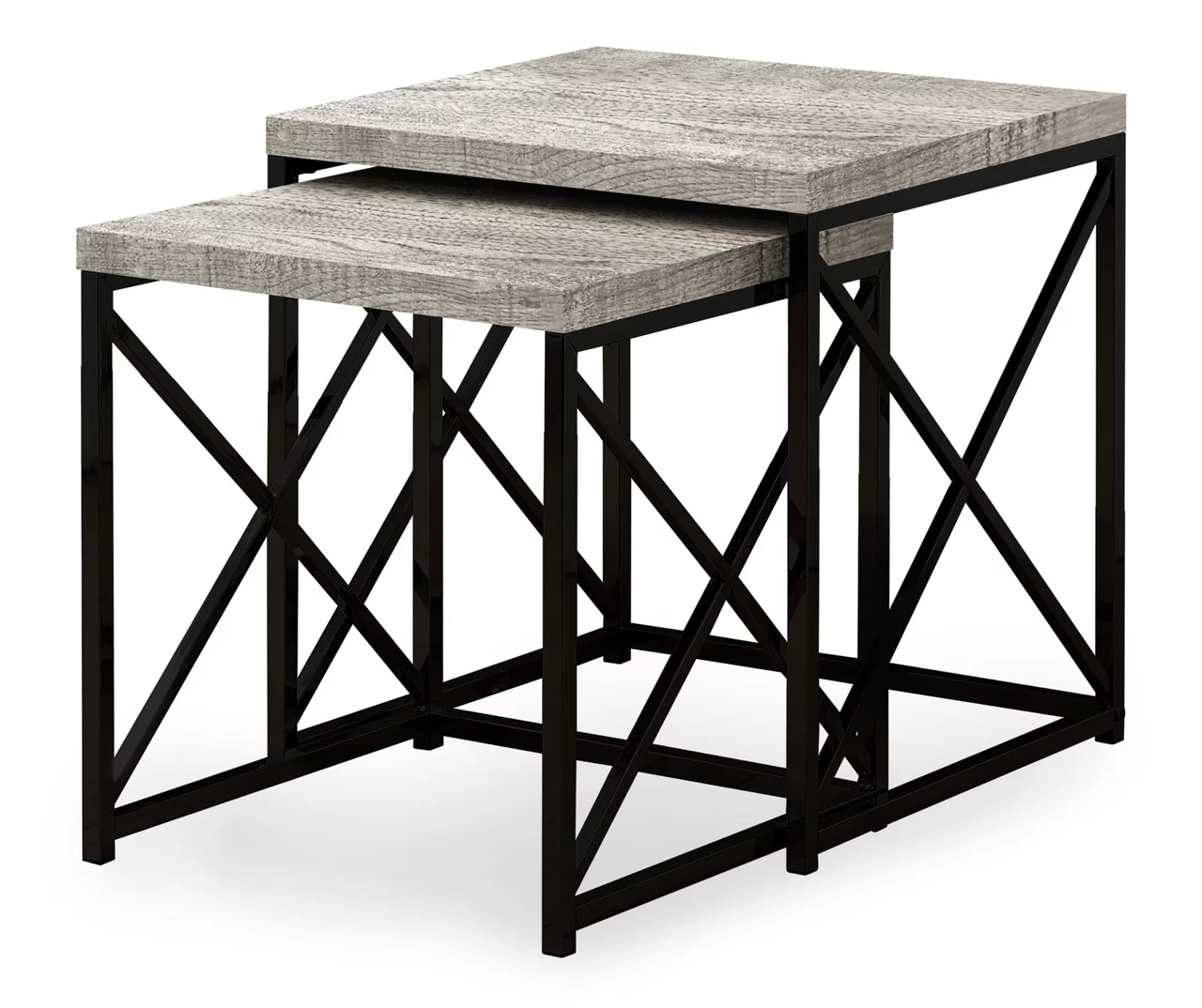 Monarch Reclaimed Wood Look 2-Piece Nesting Table Set 4 Monarch Reclaimed Wood Look 2-Piece Nesting Table Set - Image 2
