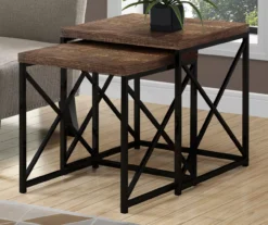 Monarch Reclaimed Wood Look 2-Piece Nesting Table Set 23 Monarch Reclaimed Wood Look 2-Piece Nesting Table Set -Home Furniture 810542385 1