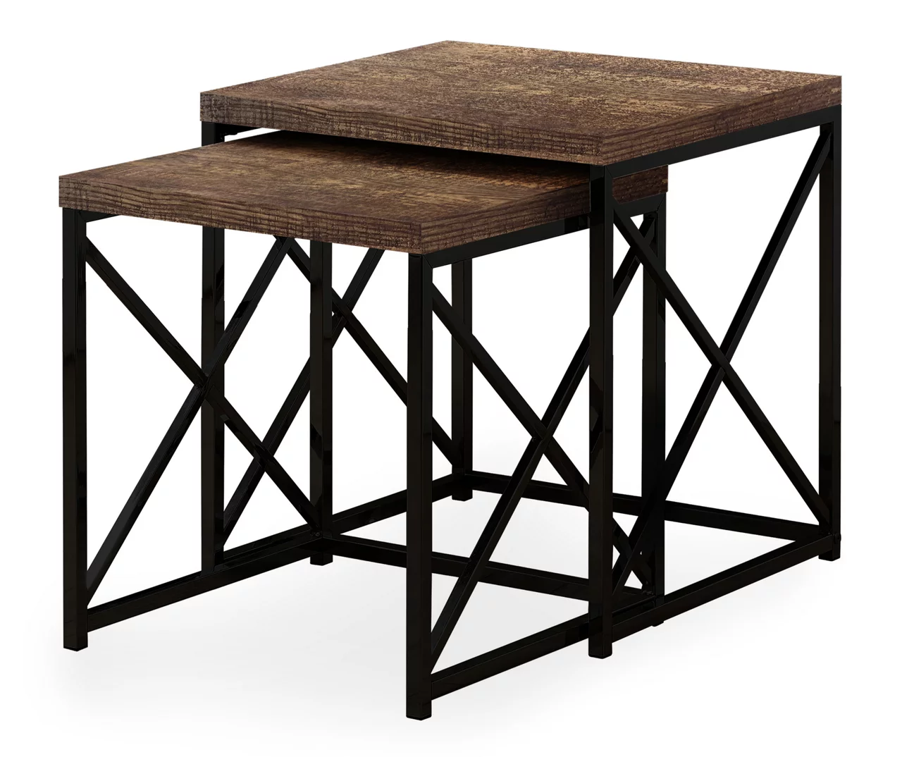 Monarch Reclaimed Wood Look 2-Piece Nesting Table Set 5 Monarch Reclaimed Wood Look 2-Piece Nesting Table Set - Image 3