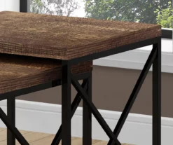 Monarch Reclaimed Wood Look 2-Piece Nesting Table Set 24 Monarch Reclaimed Wood Look 2-Piece Nesting Table Set -Home Furniture 810542385 3