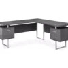 Monarch Metal 3-Drawer L-Shaped Computer Desk 2 Monarch Metal 3-Drawer L-Shaped Computer Desk -Home Furniture 810542428 2