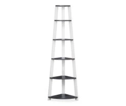 Monarch 5-Shelf Etagere Corner Bookcase -Home Furniture 810542443 2
