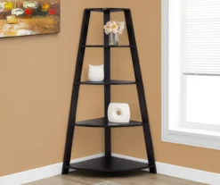 Monarch 4-Shelf Etagere Corner Bookcase -Home Furniture 810542456 1