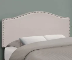 Monarch Linen Nailhead Trim Headboard -Home Furniture 810542514 1
