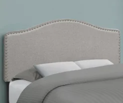 Monarch Linen Nailhead Trim Headboard -Home Furniture 810542515 1