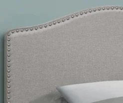 Monarch Linen Nailhead Trim Headboard -Home Furniture 810542515 3