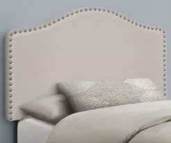 Monarch Linen Nailhead Trim Headboard -Home Furniture 810542522 1