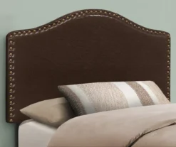 Monarch Faux Leather Button Tufted Headboard -Home Furniture 810542525 1