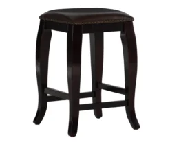Dallas Wenge Brown Square Top Wood Nailhead Counter Stool