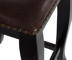 Dallas Wenge Brown Square Top Wood Nailhead Counter Stool -Home Furniture 810543041 A8 3