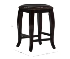Dallas Wenge Brown Square Top Wood Nailhead Counter Stool -Home Furniture 810543041 D8 5