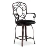Nate Bronze Faux Leather Upholstered Crested Back Counter Stool -Home Furniture 810543051 1