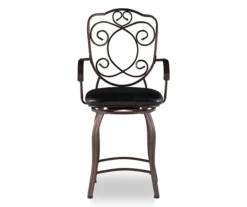 Nate Bronze Faux Leather Upholstered Crested Back Counter Stool 9 Nate Bronze Faux Leather Upholstered Crested Back Counter Stool -Home Furniture 810543051 3