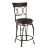 Memphis Black Metal & Brown Faux Leather Circle Back Counter Stool 1 Memphis Black Metal & Brown Faux Leather Circle Back Counter Stool -Home Furniture 810543053 A0 1