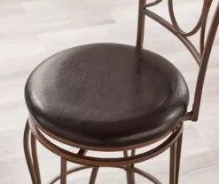 Memphis Black Metal & Brown Faux Leather Circle Back Counter Stool -Home Furniture 810543053 A0 10