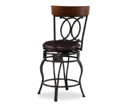 Kelley Brown & Matte Bronze Metal Ox Back Swivel Bar Stool -Home Furniture 810543056 4