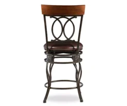 Kelley Brown & Matte Bronze Metal Ox Back Swivel Bar Stool -Home Furniture 810543056 5