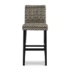 Liz Black & White Upholstered Ikat Pattern Driftwood Bar Stool -Home Furniture 810543084 1